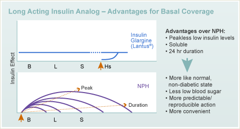 长表演胰岛素模拟 - 基础覆盖图的优势